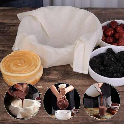 Reusable Nut Milk Bag – Natural Unbleached Cotton Fine Mesh Strainer for Cheese, Yogurt & Tofu