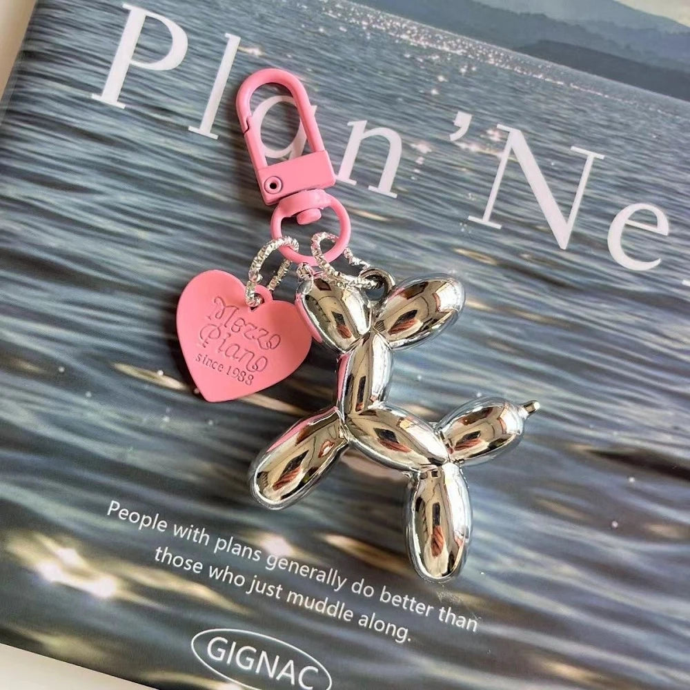 Cute Acrylic Balloon Dog Keychain – Cartoon Y2K Bag Pendant for Women & Couples, Car Key Chain, Jewelry Gift & Decorative Accessory