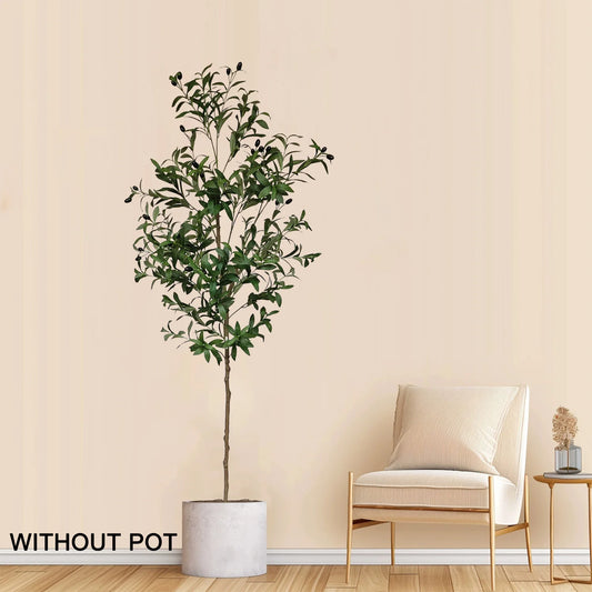 Olivo artificial de 120-180 cm – Planta sintética realista para decoración de interiores y exteriores del hogar, jardín, balcón, sala de estar y oficina