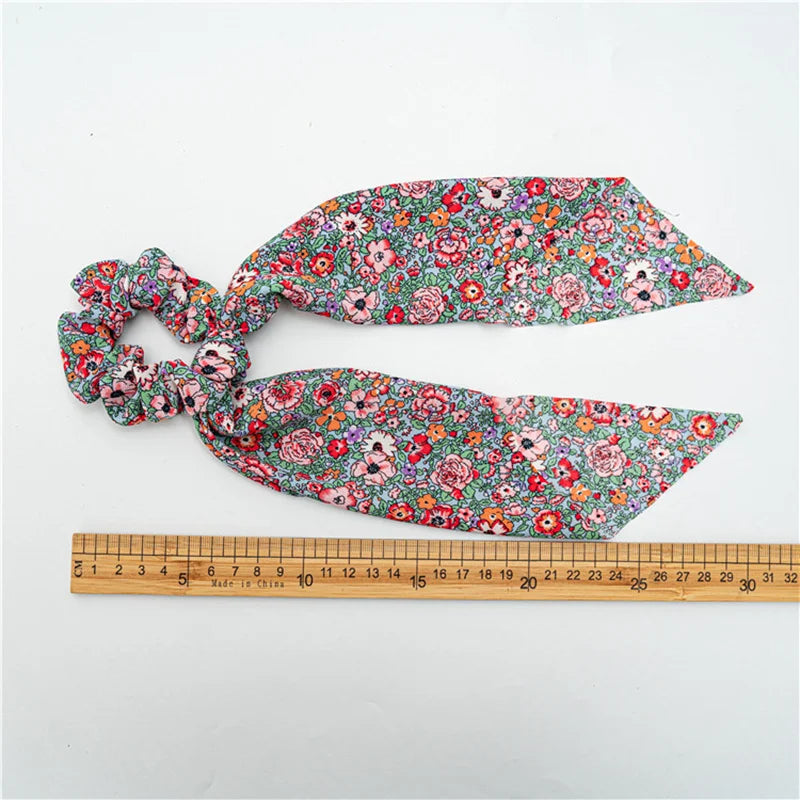 Korean Dots Scrunchie Hair Tie – Long Scarf Ponytail Elastic Hair Band for Women | Sweet Fashion Hair Accessories