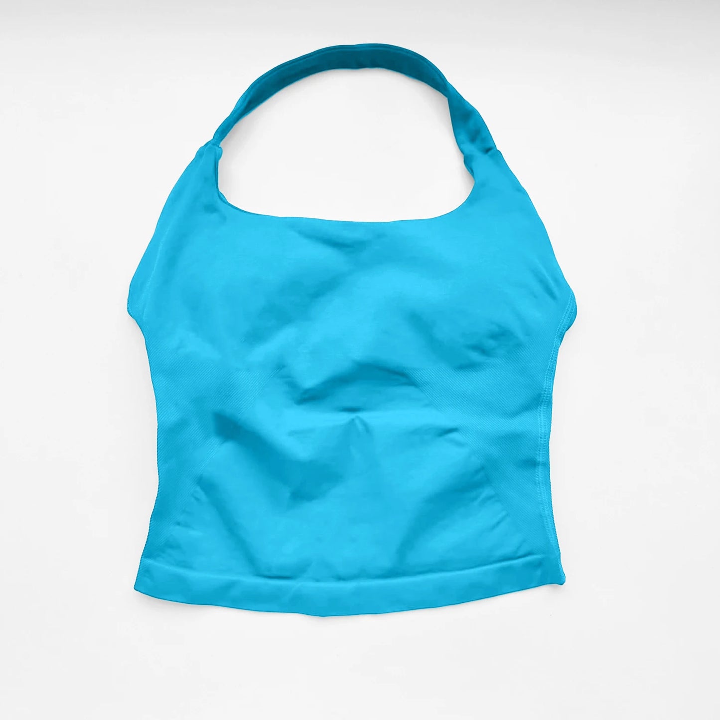 Top Deportivo Largo con Tiras para Mujer NCLAGEN – Top Halter Acolchado para Gimnasio, Yoga, Pilates, Correr y Entrenamientos de Fitness