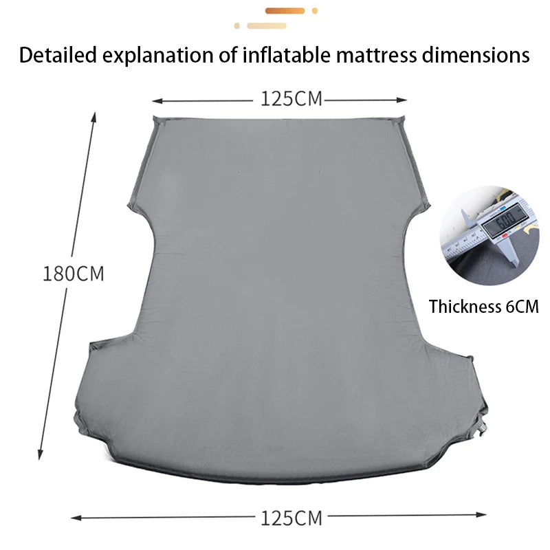 Matelas pneumatique gonflable pour Tesla Model 3 et Model Y (2017–2026) – Lit de voyage en daim pour le camping, les road trips et les aventures en plein air
