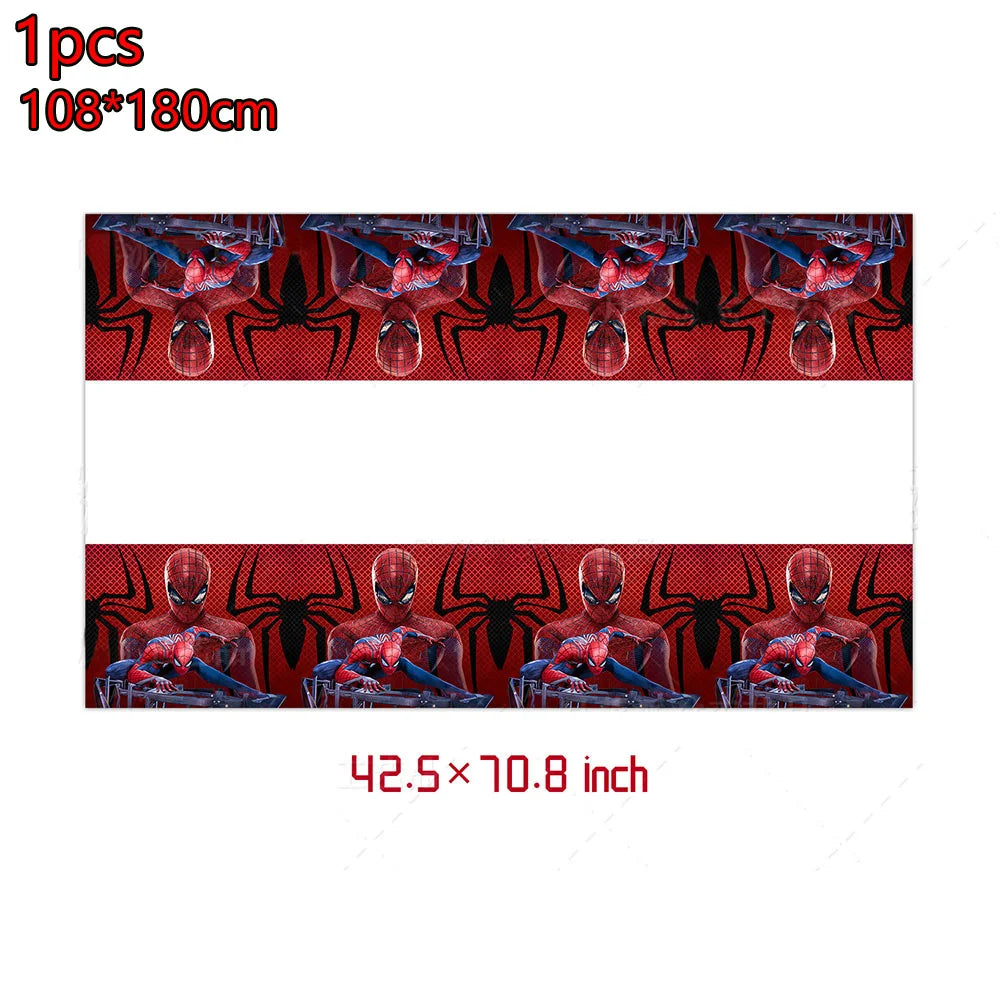 Red Superhero Spider Theme Party Supplies – Disposable Cups & Plates, Paper Tablecloth & Festive Decorations for Kids' Birthdays & Baby Showers