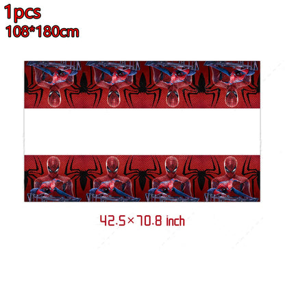 Red Superhero Spider Theme Party Supplies – Disposable Cups & Plates, Paper Tablecloth & Festive Decorations for Kids' Birthdays & Baby Showers