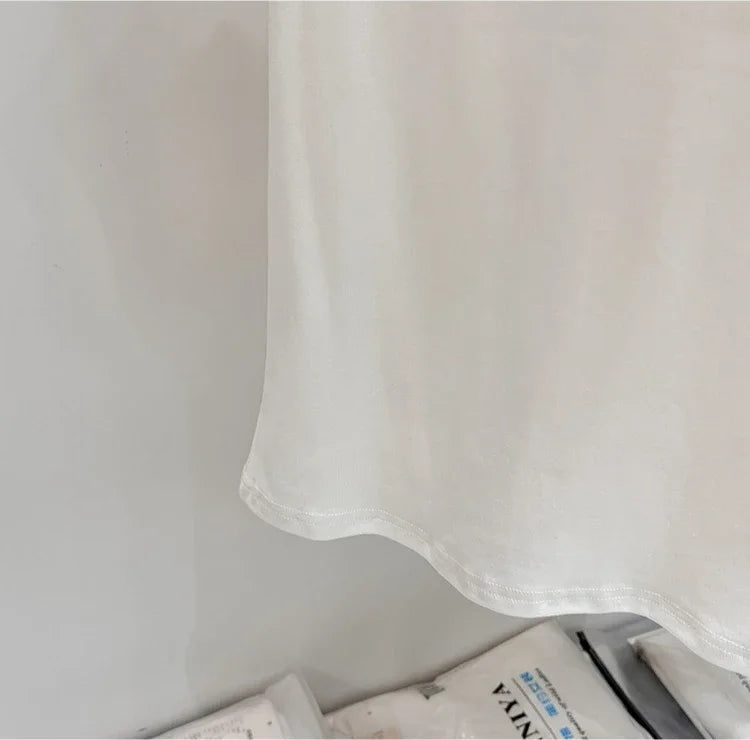 Zjaiss 2026 T-shirt col rond mode été sexy basique uni à manches courtes pour femme style coréen décontracté streetwear