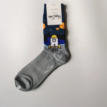 2025 Men’s Classic Crew Socks – Cotton Sports Socks for Comfortable Everyday & Athletic Wear, Sizes 41–46
