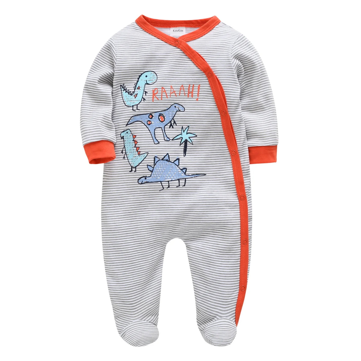 Spring Baby Boy Cotton Romper – Blue Bear Print Knit Jumpsuit & Newborn Overalls Pajamas, Soft Casual Outfit for Infants & Toddlers