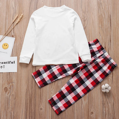 Family Matching Christmas Pajamas Set – Deer Print Tops & Pants Xmas Sleepwear for Mother & Kids, Baby Romper & Pet Dog Clothes