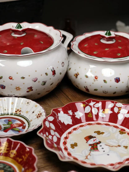 VB Cutlery Christmas Series Dining Collection – Decorative Plates, Deep Soup Bowls, Sugar Pots & Storage Containers