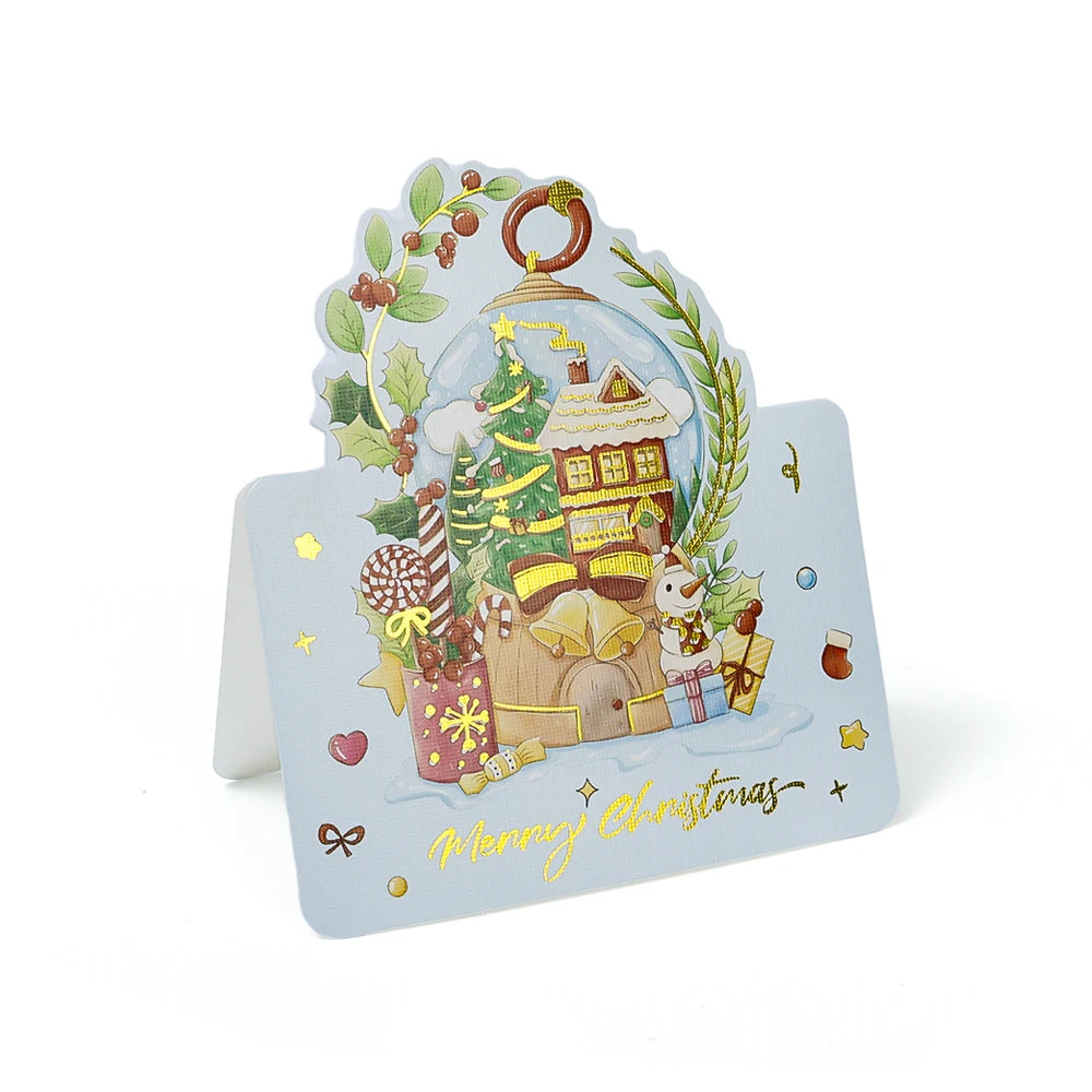 100PCS Foldable Christmas Greeting Cards with Envelopes – Bronzing Xmas Invitation & Gift Cards for Holiday Parties, Home & Decor