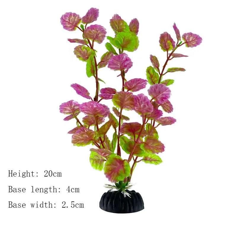 Artificial Underwater Aquarium Plants – Plastic Aquatic Fake Shrubs & Green Water Grass for Fish Tank Landscaping, Realistic Simulated Decor