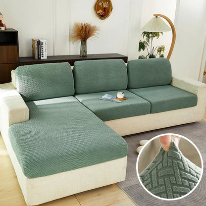 Stretch Jacquard Sofa Seat Cushion Cover – Washable Furniture Protector for Sectional & Loveseat Sofas