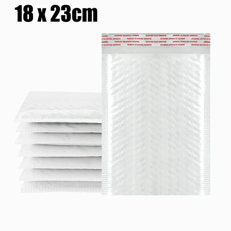 Sobres de burbujas blancos – Sobres de envío acolchados impermeables con autocierre, bolsas de embalaje de burbujas gruesas para envíos seguros (11/15/23 cm)