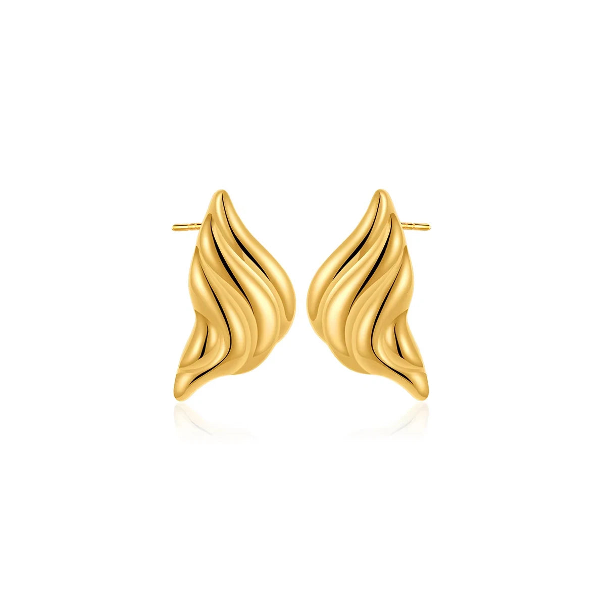 Pendientes de Moda Llamativos de Acero Inoxidable Chapado en Oro Círculo Geométrico Retorcido Vintage para Mujer