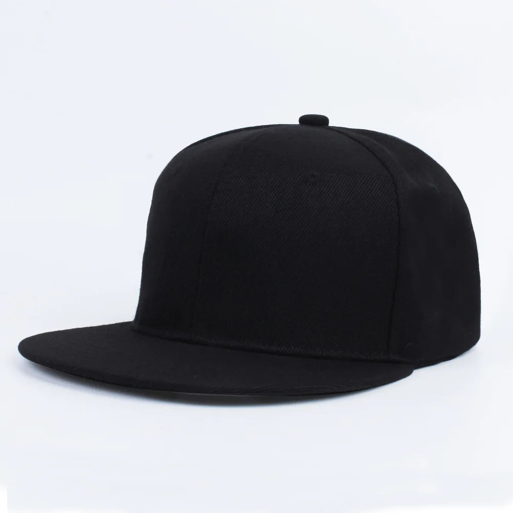 Classic Plain Snapback Baseball Cap – Adjustable Unisex Flat Brim Hat for Casual, Streetwear & Outdoor Wear