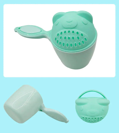 Vaso de enjuague para champú de bebé – Cucharón de agua de baño de oso de dibujos animados para bebés y niños pequeños