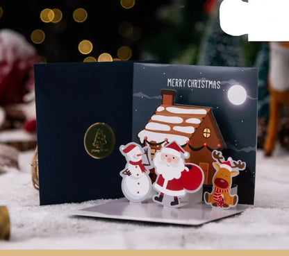 3D Folding Christmas Greeting Card – Merry Christmas & Happy New Year Gift Card for Xmas Party, Navidad & Holiday Decor