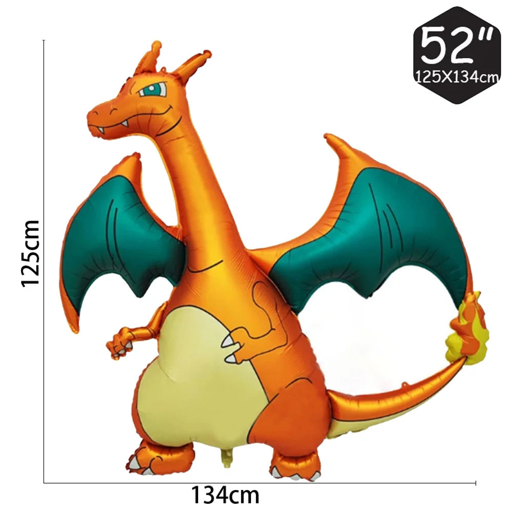Pokémon Birthday Party Decorations – Huge Charizard & Pikachu Aluminum Foil Balloons for Kids Party Supplies & Guest Gifts
