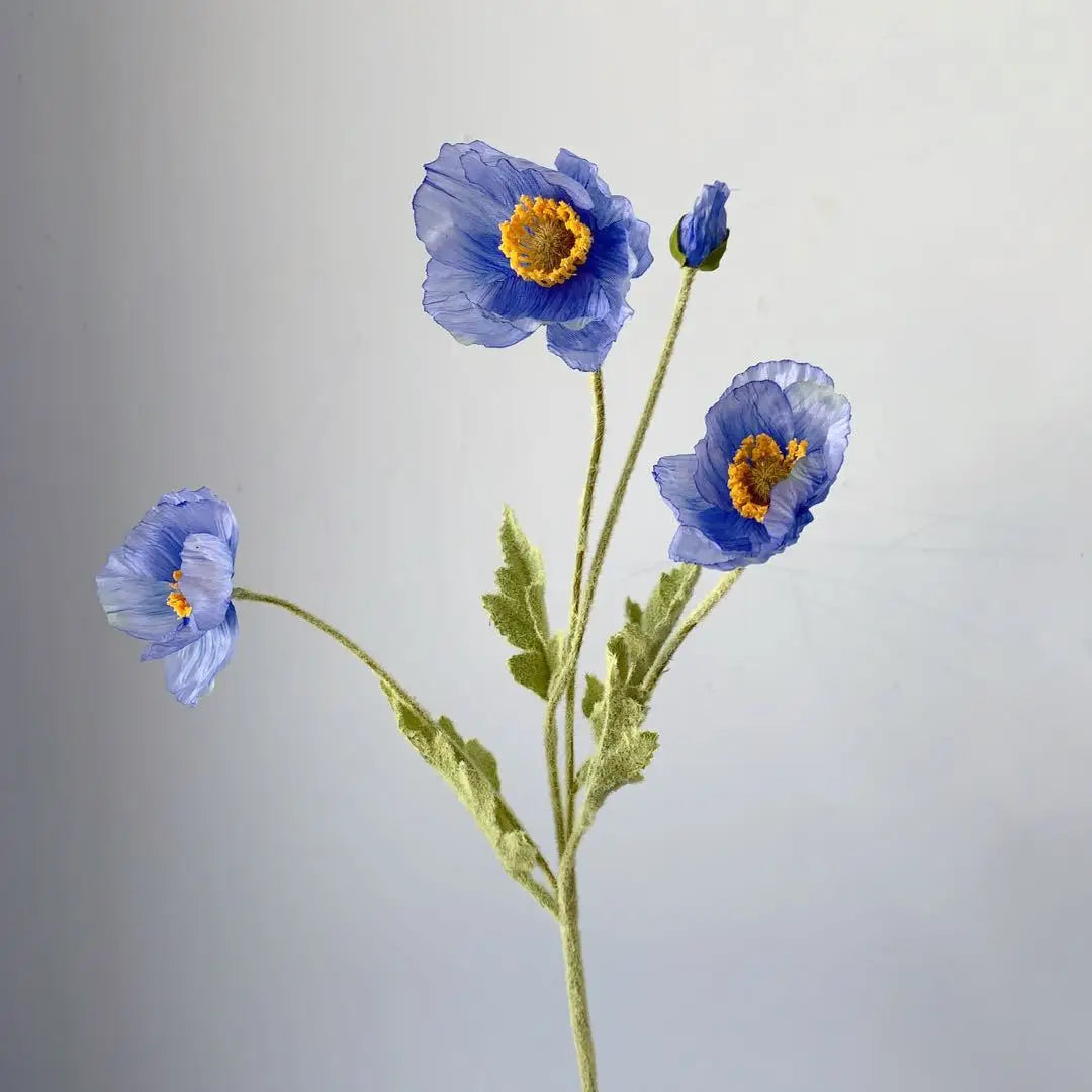 4 Heads Artificial Poppy Bouquet – Realistic Faux Flowers for Home Décor, Garden, Wedding Decoration, Party Arrangements & DIY Floral Projects