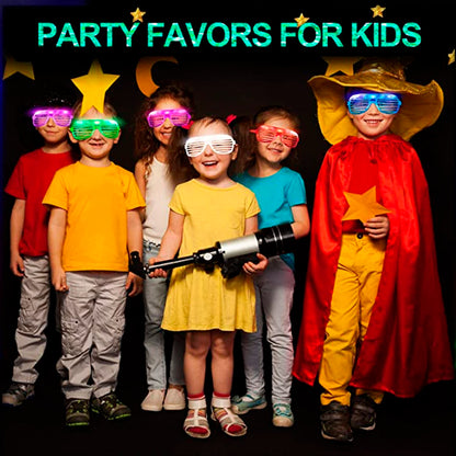 Lunettes de fête lumineuses à LED – Lunettes néon phosphorescentes 3 modes pour anniversaires, mariages et festivals