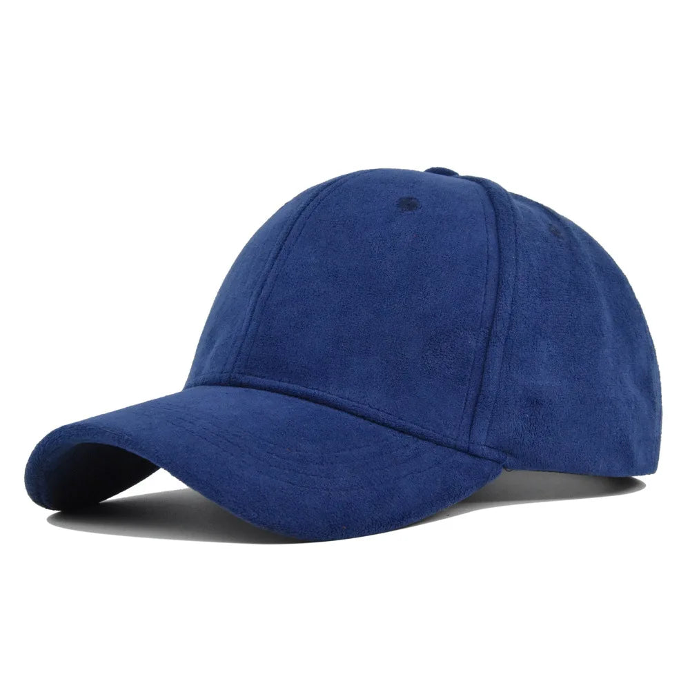 Casquette de baseball rétro en suède uni – Casquette snapback réglable hip hop pour hommes et femmes, casquette de style urbain à visière en fausse fourrure pour le printemps et l'automne