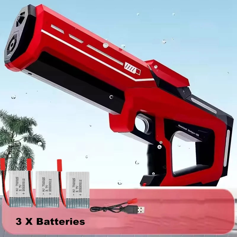 Pistolet à Eau Électrique pour Adultes – Puissant Lanceur d'Eau Automatique avec Grand Réservoir d'Eau pour Piscine d'Été, Plage et Jeux Aquatiques Extérieurs