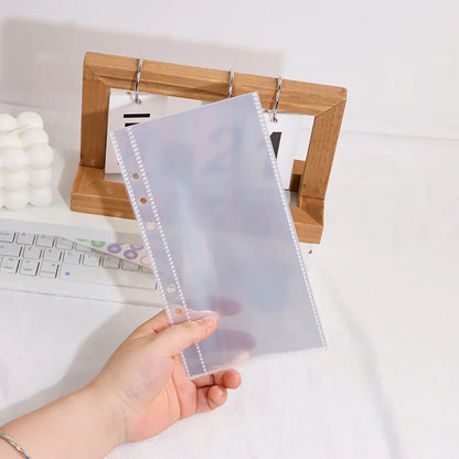 A6 Transparent File Holder Notebook – 6 Hole PVC Loose Leaf Binder Document Storage Pouch