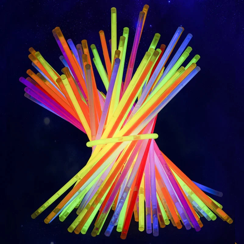 Barras luminosas fluorescentes – Pulseras luminosas multicolores flexibles de 50/100 unidades, barras de luz brillantes para eventos, celebraciones, cumpleaños, bodas y artículos para fiestas nocturnas