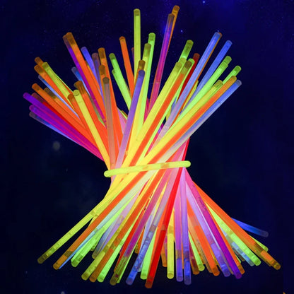 Barras luminosas fluorescentes – Pulseras luminosas multicolores flexibles de 50/100 unidades, barras de luz brillantes para eventos, celebraciones, cumpleaños, bodas y artículos para fiestas nocturnas