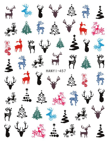 3D Christmas Nail Art Stickers – Snowflake & Winter Tree Nail Decals for Nail Tips Decoration