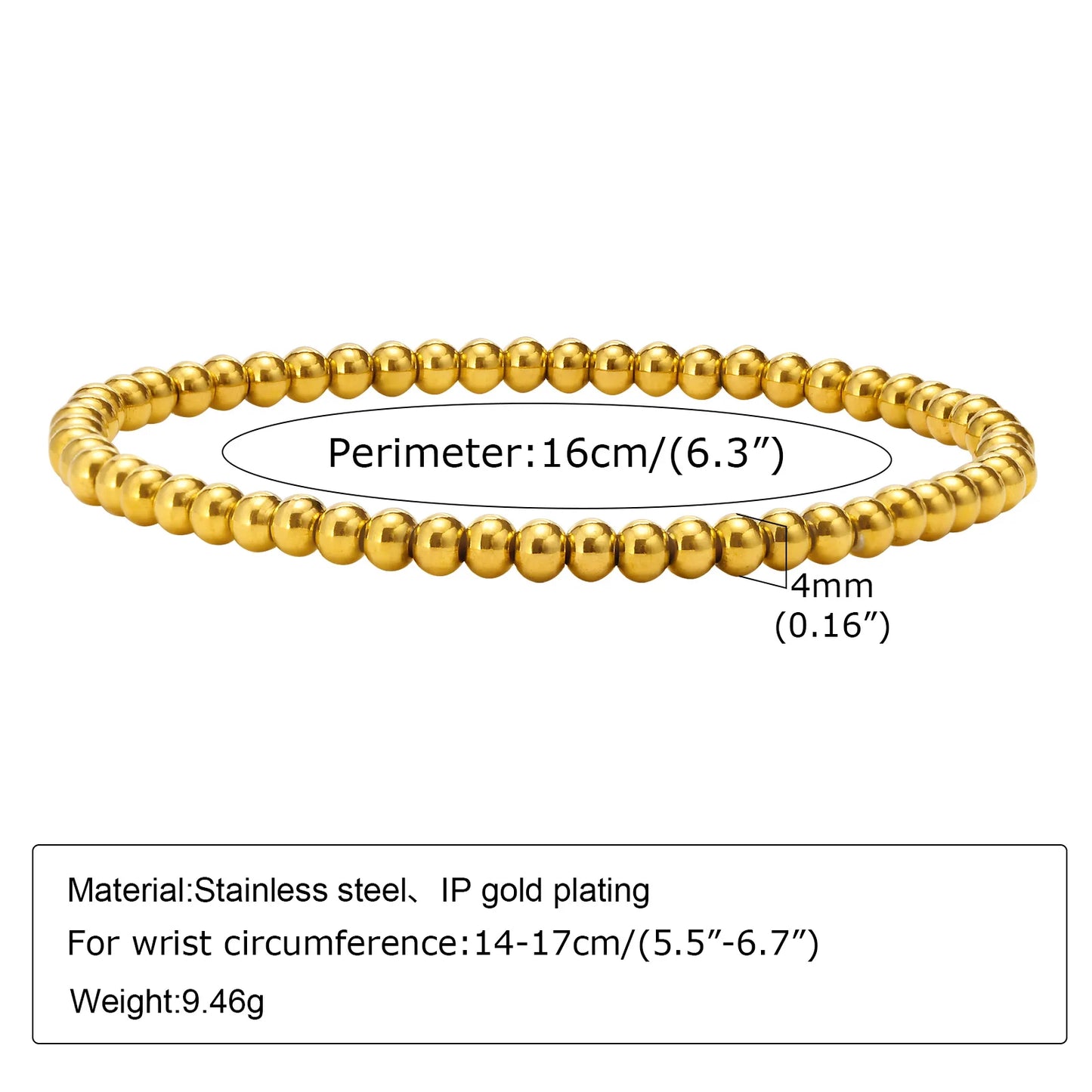 Non-Tarnish Stainless Steel Herringbone Bracelet – Gold Plated Waterproof Stackable Chain Bracelet for Women | Fashion Jewelry Gift