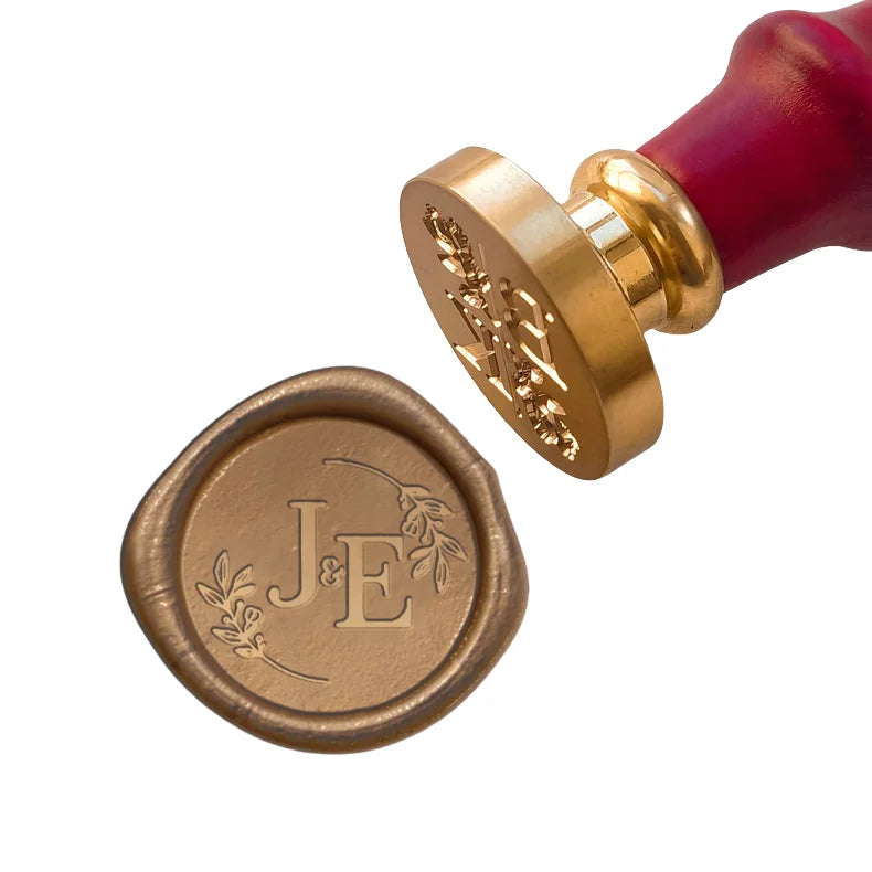 Sello de cera personalizado para bodas – Iniciales y logo personalizados, sello de metal para invitaciones | Embalaje de regalo DIY y accesorio de decoración de bodas