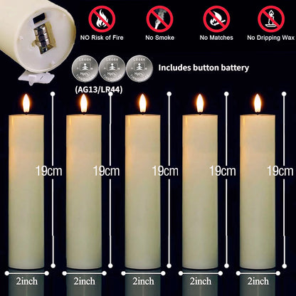 6-120PCS LED Flameless Pillar Candles – Battery-Operated Flickering Fake Candles for Wedding, Birthday, Party & Concert Decor