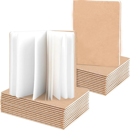 16/24PCS Kraft Pocket Notebooks – 3.5x5in Blank Mini Journals for School, Office & Travel