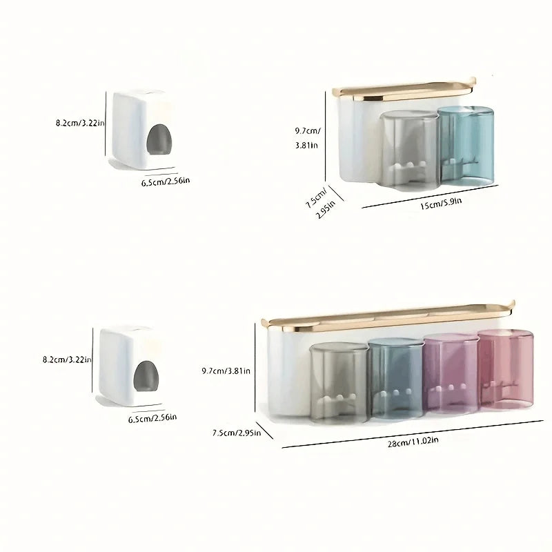 Wall-Mounted Toothbrush Holder – Self-Adhesive Toothbrush Storage Box for Bathroom, Medicine Cabinet & Dorm Room Organization