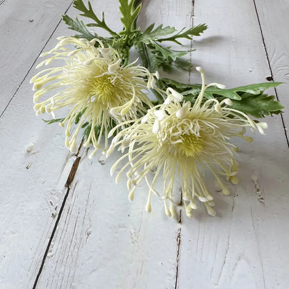 Flores artificiales de crisantemo araña – Decoración floral de crisantemo sintético realista para el hogar, habitaciones, bodas, Navidad, Pascua y arreglos de mesa