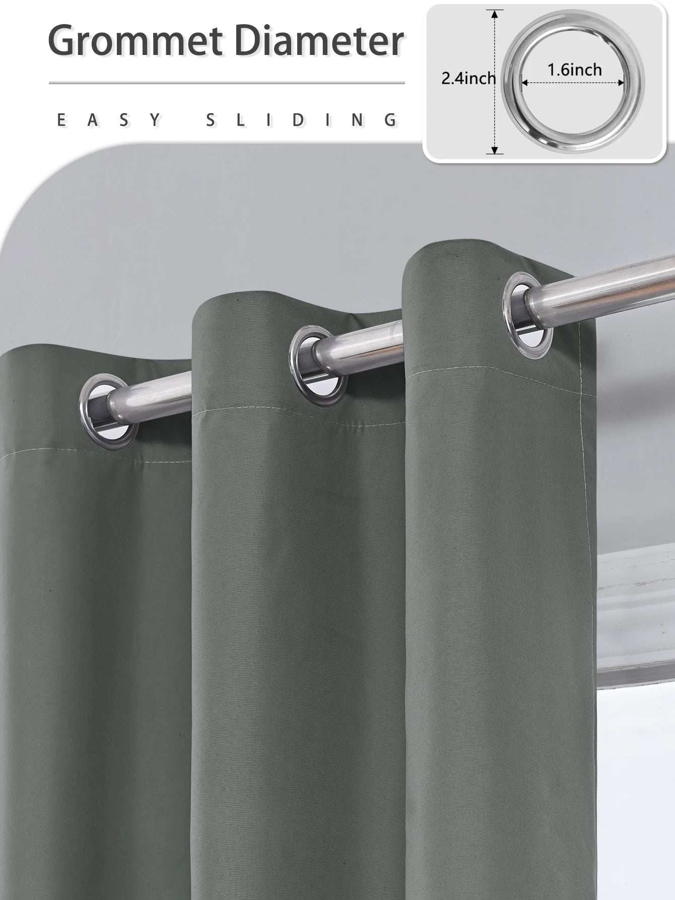 100% Blackout Grommet Curtain Panel – Total Privacy Window Drapes for Bedroom & Living Room
