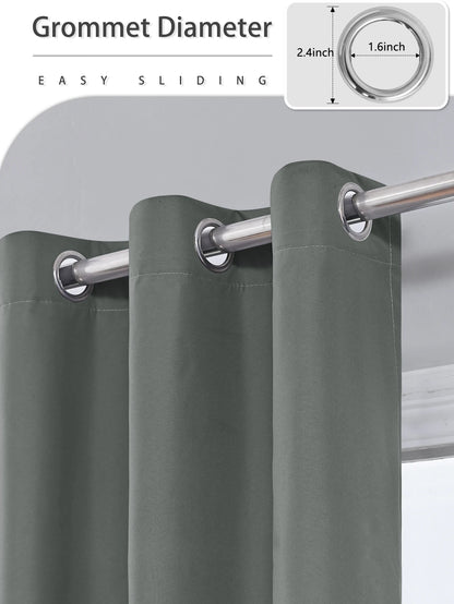 100% Blackout Grommet Curtain Panel – Total Privacy Window Drapes for Bedroom & Living Room