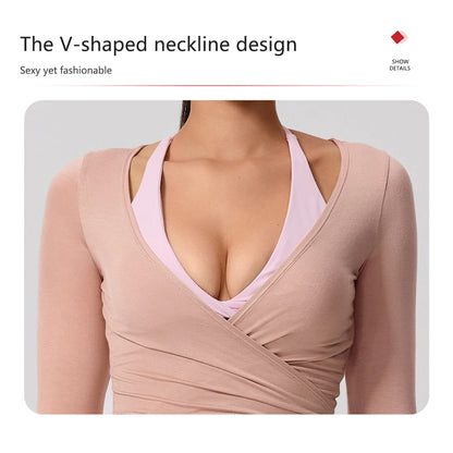 Women’s Long Sleeve Yoga Top – Quick-Dry Breathable Sportswear for Gym, Pilates, Dance & Ballet