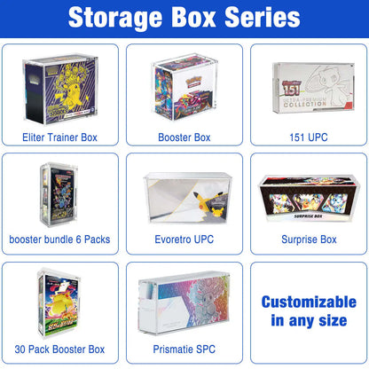 ETB Acrylic Display Box – Stackable Transparent Magnetic Storage Case for Elite Trainer Boxes (Dustproof Protector)