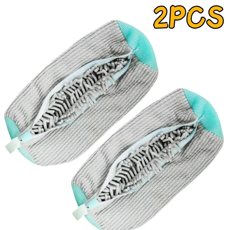 Shoe Washing Machine Bag with Cleaning Brush Set - Durable Reusable Laundry Bag for Sneakers, Running Shoes & Delicates (1, 2 or 4 Pack)