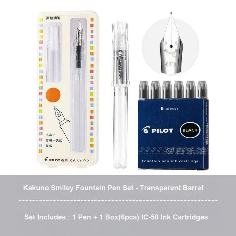 Pluma Estilográfica Pilot Kakuno – Bolígrafo de Escritura Antideslizante Fácil de Usar para Principiantes con Agarre Suave para Caligrafía, Diarios, Oficina y Colección de Papelería