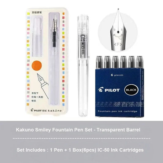 Pluma Estilográfica Pilot Kakuno – Bolígrafo de Escritura Antideslizante Fácil de Usar para Principiantes con Agarre Suave para Caligrafía, Diarios, Oficina y Colección de Papelería