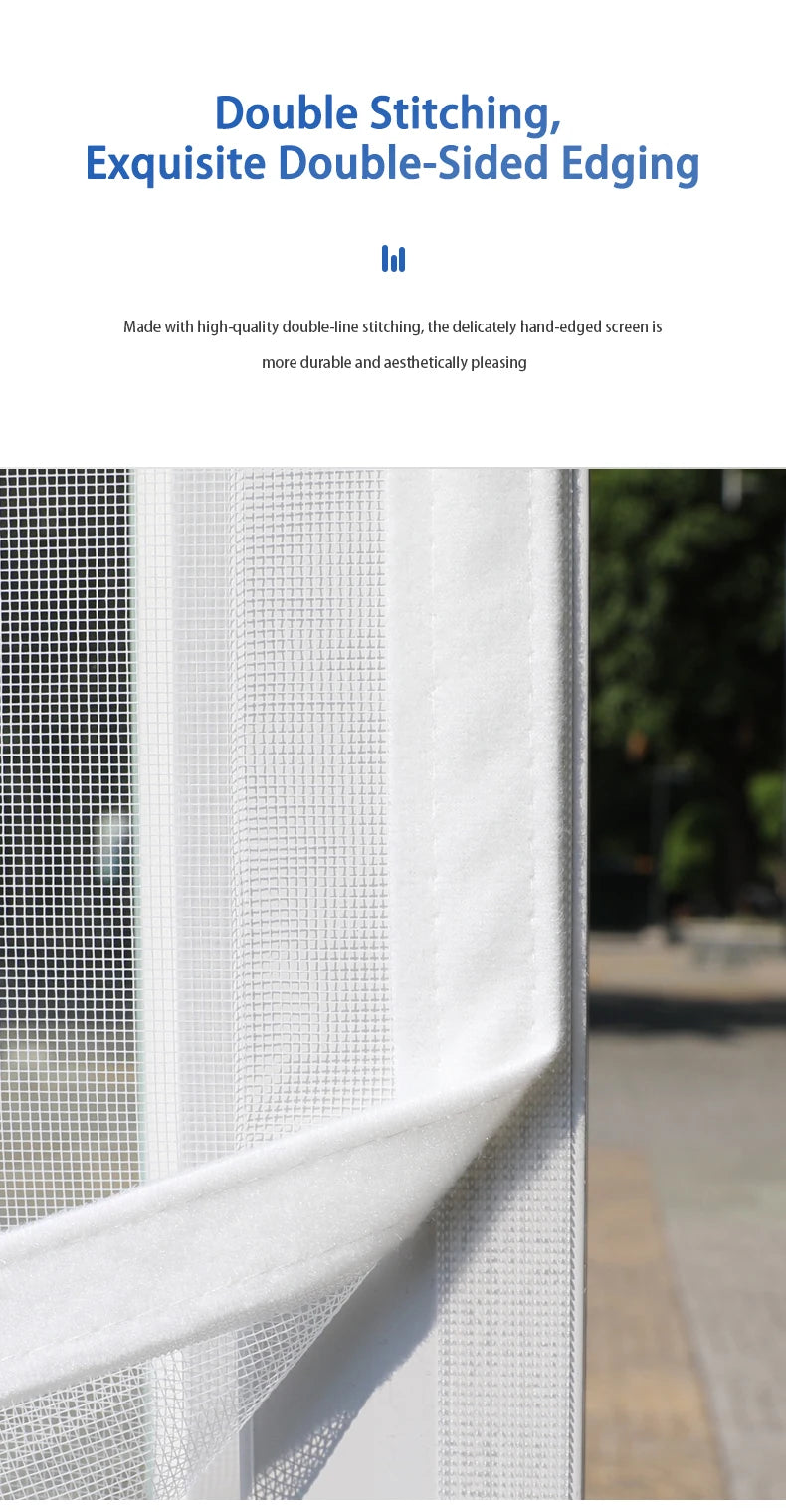 Mosquitera invisible a medida – Malla antinsectos para ventanas y puertas, sin taladros, con cierre de velcro