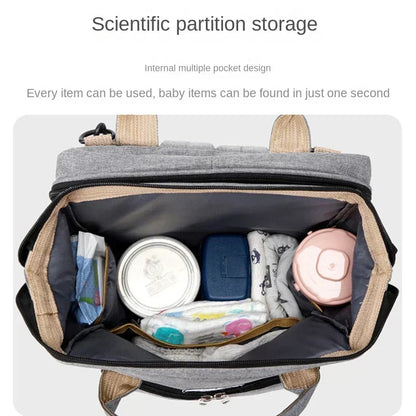 Sac à langer de grande capacité pour bébés avec matelas à langer – Sac à langer de maternité imperméable pour mamans avec rangement pour biberons et lit de bébé