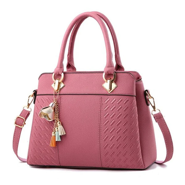 Gusure Luxury Women's Embroidered Tote Bag Large Capacity Shoulder Crossbody Handbag with Tassel