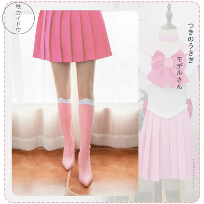 Tsukino Usagi Cosplay Costume Set – Outfit Props with Stocking Socks (Anime Character Dress-Up for Christmas, Halloween, Carnival & Party Events)