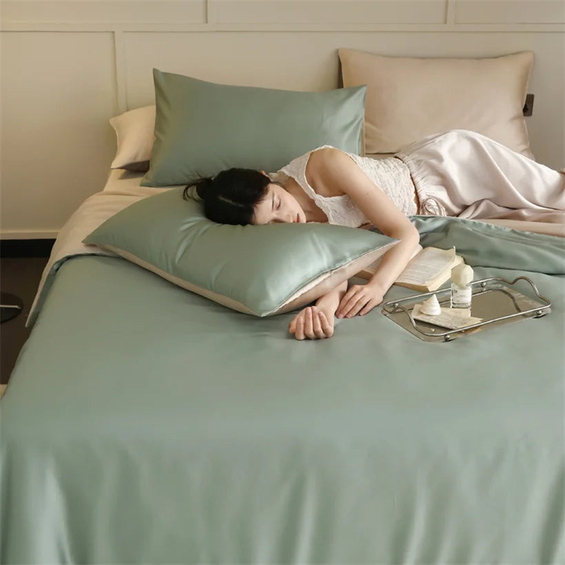 100% Mulberry Silk Bedding Set – Luxury Duvet Cover, Bed Sheet & Pillowcase Set