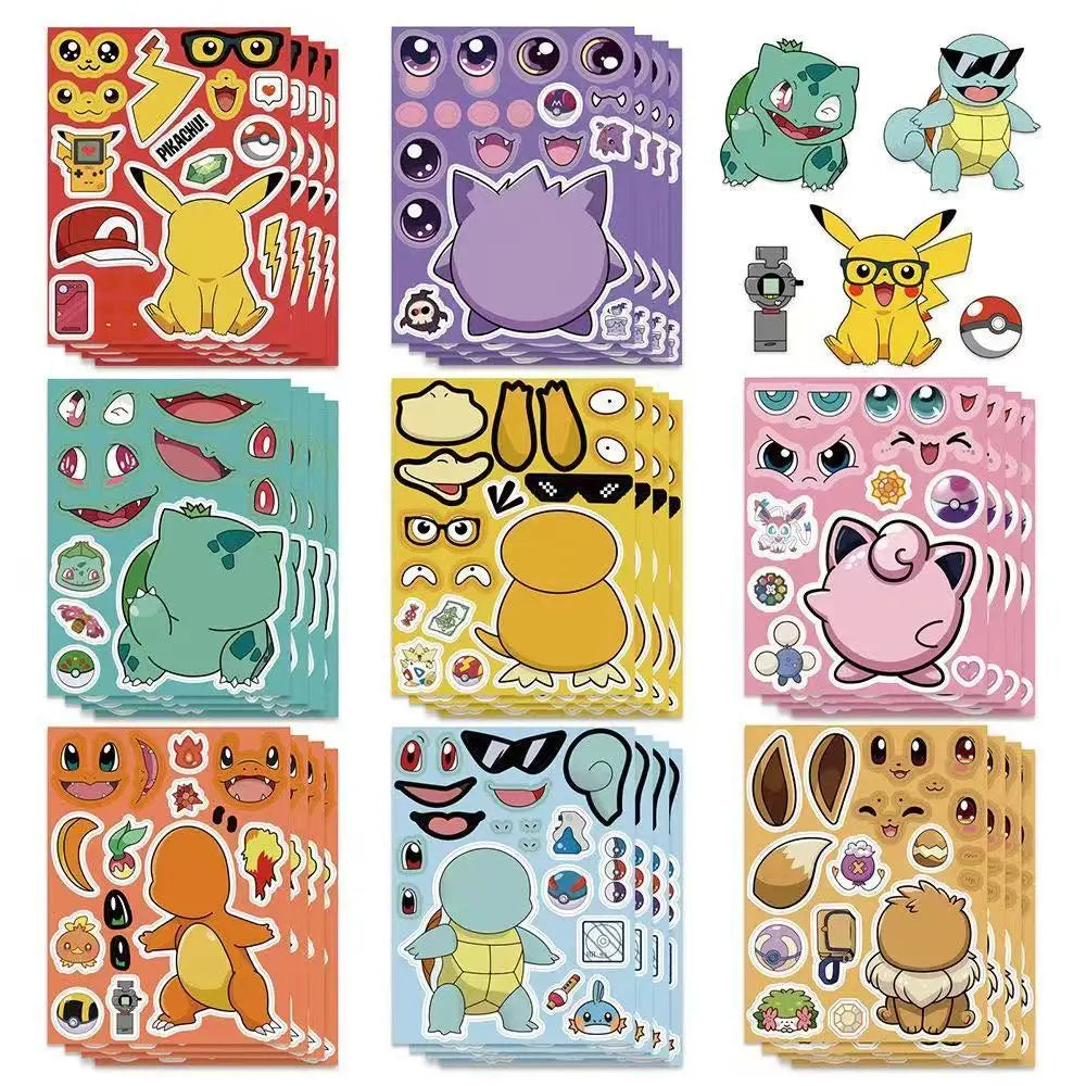 Pokémon Pikachu Anime Puzzle Stickers – 8/24 pièces DIY Jigsaw Cartoon Jouets pour enfants Fête et cadeaux