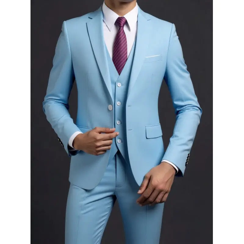 Conjunto de traje de 3 piezas para hombre – Blazer, chaleco y pantalón estilo británico, elegante traje formal de negocios o boda para hombre